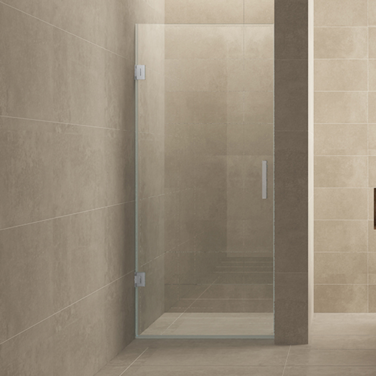 Wiesbaden Less Nisdeur 8mm Nano Helder Glas / Chroom